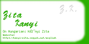 zita kanyi business card